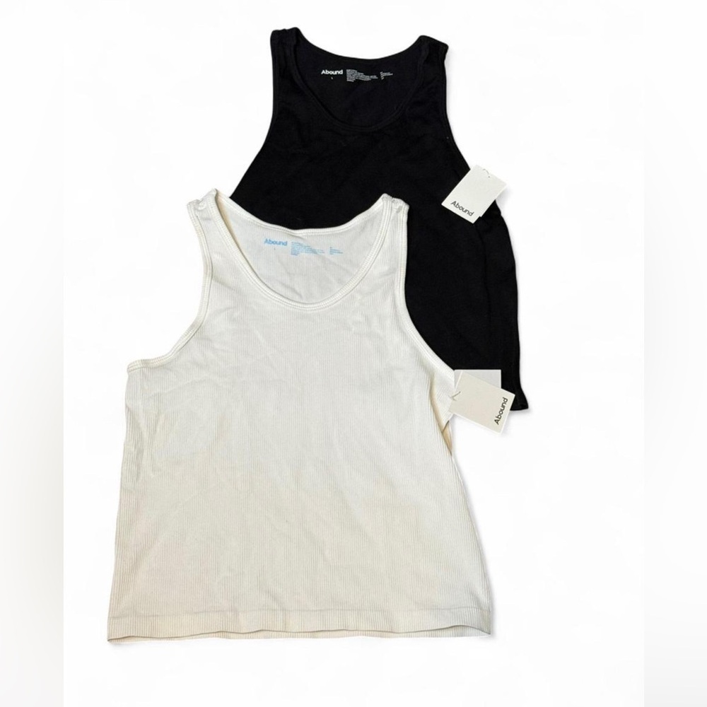 Nwt Abound Ribbed Tank Top 2-Pack Black & White Size Large